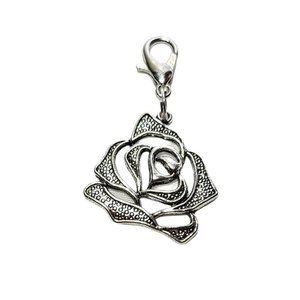 Rose Clip on Charm with Lobster Clasp